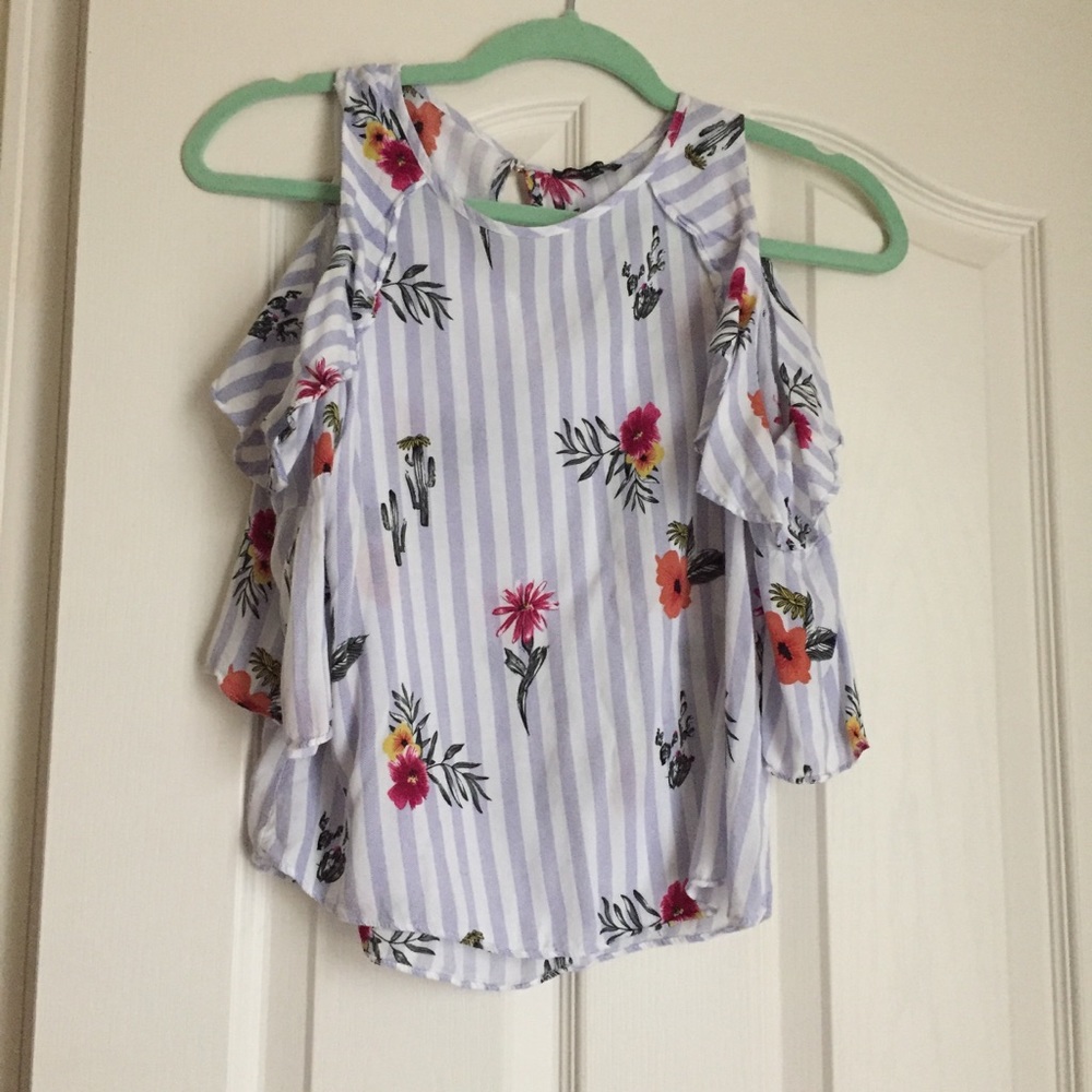 Cold Shoulder Floral Blouse